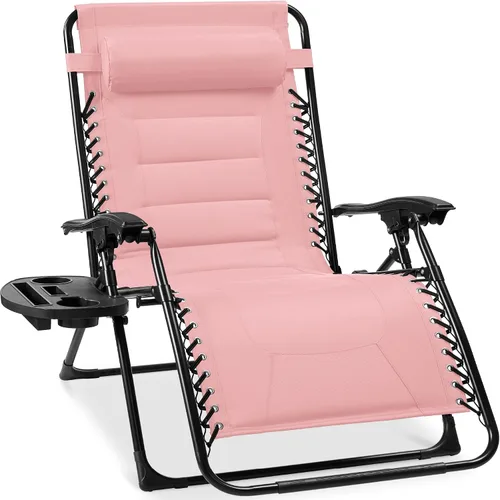 Miniatura 24 de Best Choice Products Silla acolchada de gravedad cero de gran tamaño, reclinable plegable para patio al aire libre, tumbona antigravedad XL