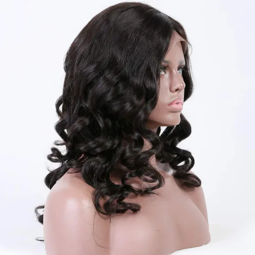 Miniatura 9 de premier Pelucas de cabello humano con encaje frontal de seda, nudos blanqueados, prearrancados, cabello humano brasileño suelto, ondulado, peluca