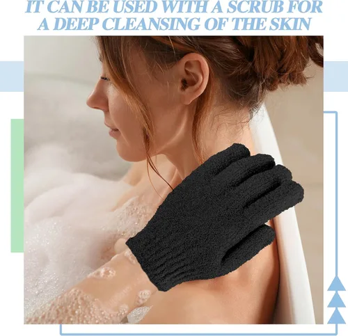 Miniatura 4 de Ramede Paquete de 30 pares de guantes exfoliantes de doble cara de nailon coloridos para ducha para hombres y mujeres, spa de belleza, masaje