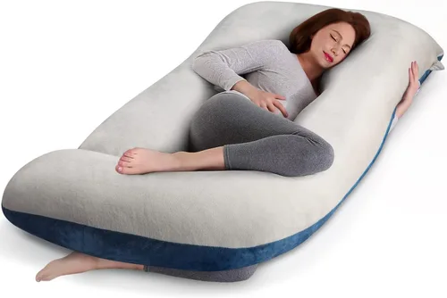 Miniatura 8 de cauzyart Almohadas de embarazo para dormir, almohada de cuerpo completo en forma de U y soporte de maternidad, para espalda, caderas, piernas