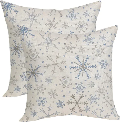 Miniatura 14 de Fundas de almohada navideñas de 18x18 pulgadas, paquete de 2, cuadros búfalo rojo y negro con ciervo, fundas de almohada decorativas, decoración