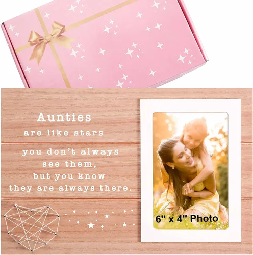 Marco de fotos de regalo para tía de sobrina sobrino, marco de fotos de madera, cumpleaños, boda, agradecimiento, regalo de Navidad para tía, regalo