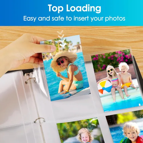 Miniatura 3 de MaxGear Paquete de 60 fundas para fotos de 3.5x5 para carpeta de 3 anillos (480 fotos), protectores de páginas de archivo resistentes, páginas