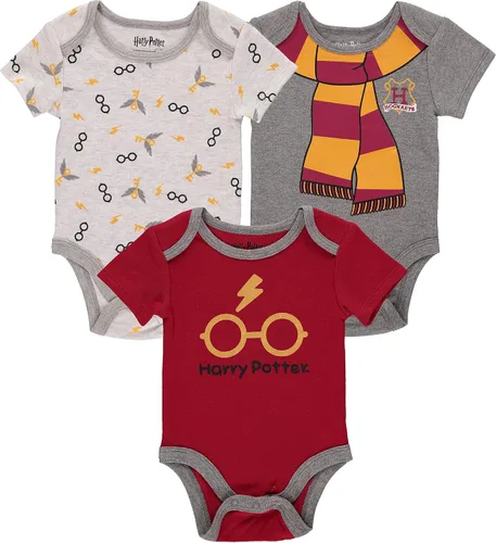 Harry Potter Body de manga corta para bebé paquete múltiple de regalo para bebé niña o niño Blanco
