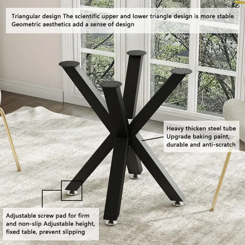 Miniatura 2 de Base de Mesa Moderna de 28" Patas de Mesa de Café de Metal con Ventosas, Base de Escritorio para Superficie de Mármol, Vidrio, Madera, Juego de 4