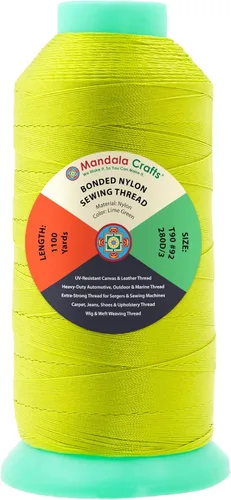 Miniatura 113 de Mandala Crafts - Hilo de nailon para coser cuero, tapicería, mezclilla y para trenzar el pelo; resistente, 1500 yardas, tamaño 69 T70 Marrón