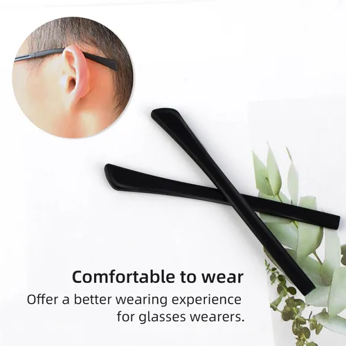 Miniatura 5 de 8 pares de puntas de extremo de gafas, piezas de calcetines para gafas de silicona suave, puntas de sien, lentes de sol, patillas de repuesto