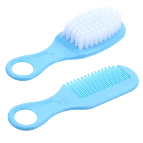 EXCEART Juego de cepillo y peine para el pelo del bebé, cepillo de masaje para el cuero cabelludo para recién nacidos y niños pequeños, 1 juego