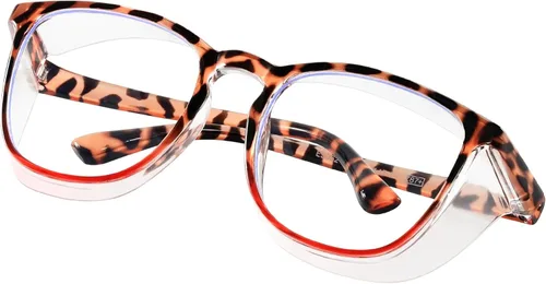 Miniatura 39 de Gafas de seguridad para enfermeras, gafas protectoras – Antivaho marco cuadrado elegante gafas transparentes para mujeres y hombres C16-negro Gery