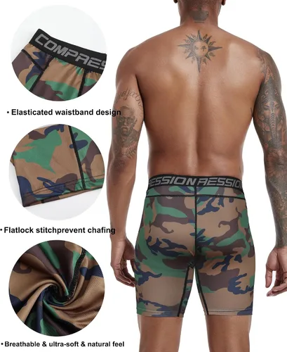 Miniatura 4 de Holure - Pantalones cortos de compresión para hombre, 3