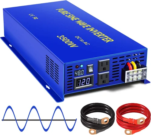 Inversor de onda sinusoidal pura de 3500 vatios 48 V a 110 V 120 V CA convertidor de potencia inversa de sobretensión de 7000 W para sistema solar