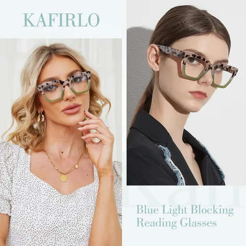 Miniatura 7 de Gafas de Lectura de Gran Tamaño para Mujer, Estilo Oprah, con Bloqueo de Luz Azul, para Computadora, Diseño Cuadrado, Marco Grande