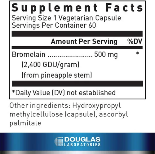 Miniatura 2 de Douglas Laboratories Bromelina 500 mg - Apoya el Sistema Musculoesquelético 60 Cápsulas