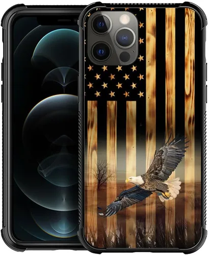 Miniatura 93 de DAIZAG Compatible con iPhone 13 Pro Max, Funda de TPU Protectora Anti-Arañazos Todo En Uno, Fundas para Hombre Mujer - Motivo de Madera Americana