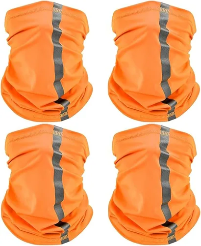 Miniatura 9 de SATINIOR 4 piezas de polaina reflectante para el cuello, bandana de seguridad de neón, protección contra el viento, el polvo, UV, bufanda