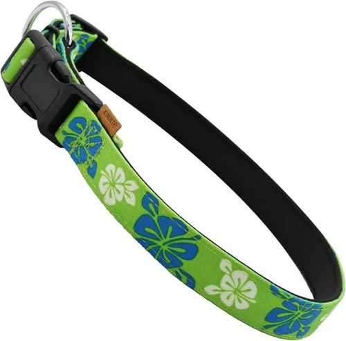 Miniatura 37 de Collar de perro, bonito patrón floral, collar suave y ajustable con hebilla de liberación rápida (S (cuello 11-18 pulgadas, ancho 5/8 pulgadas)