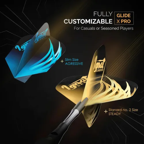 Miniatura 4 de IgnatGames Steel Tip Dart Set - Brass Barrels with Tempered Steel Points, Aluminum Shafts, 16 GlideXPro Flights (Standard No. 2 + Slim), Cyan