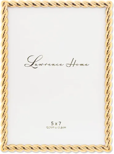 Lawrence Frames Marco de metal con diseño de cuerda, 5x7, dorado