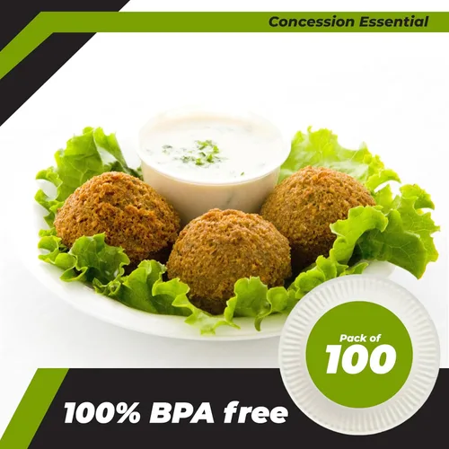 Miniatura 3 de Concession Essentials Plato de papel, 9" blanco sin recubrimiento 100ct