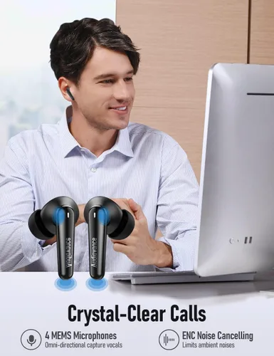 Miniatura 4 de Audiovance Euphony 301 - Auriculares inalámbricos Bluetooth para iPhone y Android, auriculares inalámbricos de sonido premium (EU301)