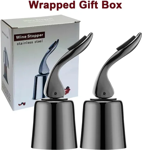 Miniatura 5 de Tapones de vino con tapón de vacío de acero inoxidable y corchos reutilizables de silicona, a prueba de fugas, mantiene el vino fresco, adecuado