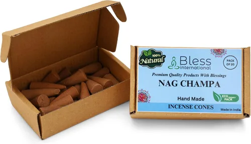 Miniatura 2 de Bless-International Nag Champa 100% - Conos de incienso naturales hechos a mano, sumergidos a mano, orgánicos, sin productos químicos