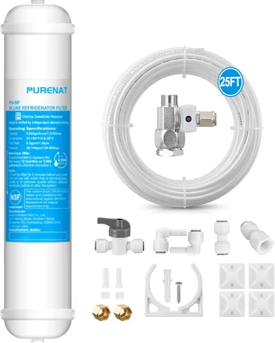 Kit de filtro de agua en línea para refrigerador y máquina de hielo, filtro de carbón de conexión rápida de 1/4" de repuesto para sistema de ósmosis