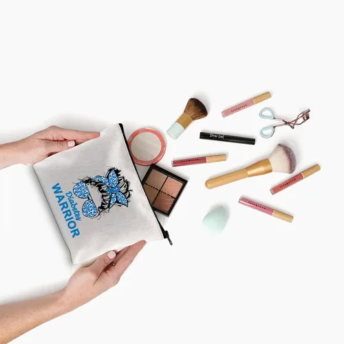 Miniatura 4 de XYANFA Regalo diabético Diabetes Guerrero Regalo Diabetes Conciencia Regalo Bolsa de Maquillaje Médico Diabético Bolsa de Maquillaje Bolsa