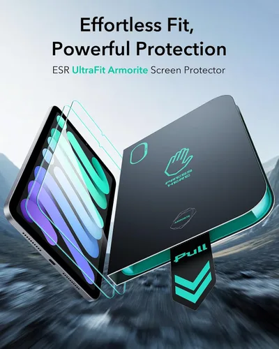 Miniatura 3 de ESR Paquete de 2 protectores de pantalla Armorite para iPad mini 7ª generación (A17 Pro, 2024) y 6ª generación (2021), protección de grado militar