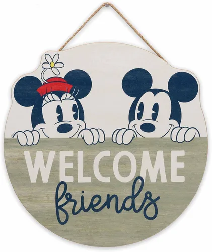 Miniatura 12 de Open Road Brands Disney Mickey Mouse y Minnie Mouse - Letrero de pared en forma de corazón Negro/blanco