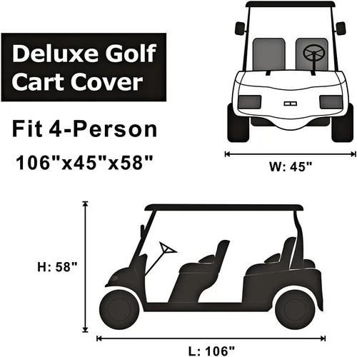 Miniatura 2 de four-side Golf Car enlosure, color color beige, W/ventana transparente