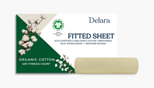 Miniatura 19 de Sábana bajera ajustable 100% algodón orgánico certificado GOTS, 400 hilos, algodón de fibra larga, ultra suave, sedoso, absorbe la humedad, suave