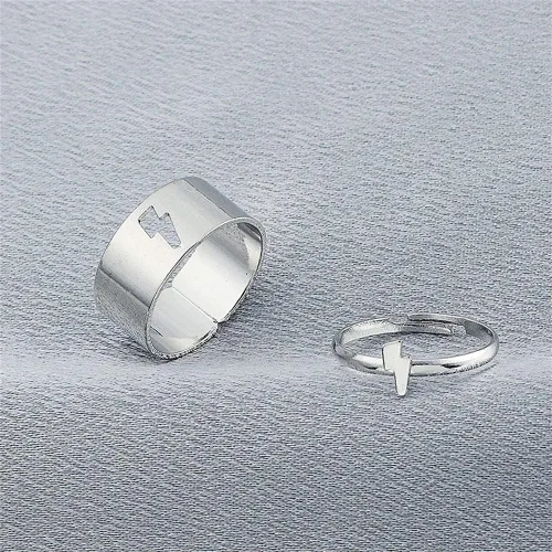 Miniatura 2 de Anillos a juego con mejores amigos para parejas, Tiktok Y2k, anillos de pareja, con corazón, luna, estrella, planeta, para mujeres, hombres y niñas