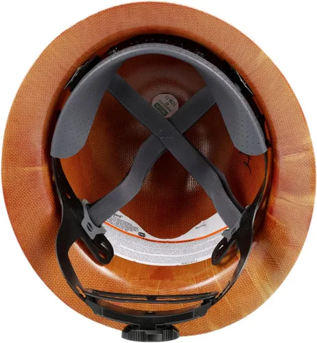 Miniatura 5 de MSA Skullgard Casco Duro de Ala Completa con Suspensión - Tapa Sin Ranuras, Hecho de Resina Fenólica, Cargas de Calor Radiante hasta 350°F, Casco