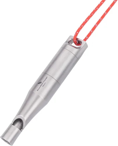 Miniatura 13 de Boundless Voyage Silbato de titanio para supervivencia de emergencia con cordón fuerte para acampar al aire libre, senderismo, entrenadores, 2