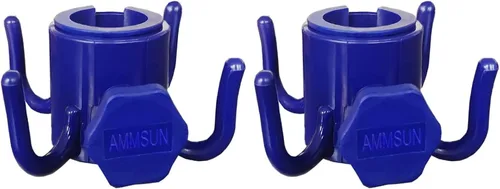 Miniatura 10 de Ammsun ganchos para colgar para sombrilla de playa, 4 ganchos de plástico, para colgar toallas, cámara, anteojos, bolsos, aptos para playa, Azul
