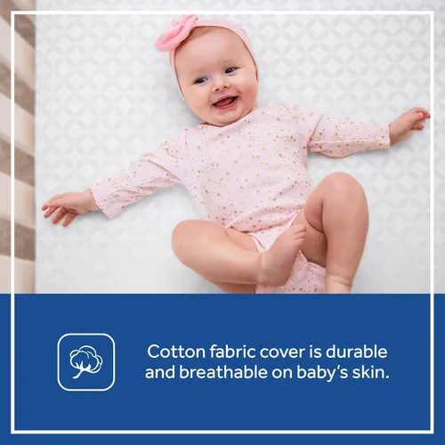 Miniatura 3 de Sealy Naturalis - Colchón hipoalergénico de 2 etapas para cuna de bebé y cama infantil, colchón para cuna no tóxico, algodón natural, bobina híbrida