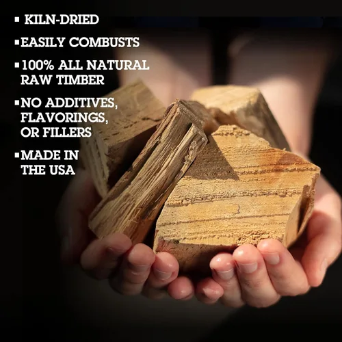 Miniatura 3 de Camerons Trozos de madera de roble 100% natural para ahumar carne - Caja de 840 pulgadas cúbicas, aproximadamente 10 libras - Astillas de madera BBQ