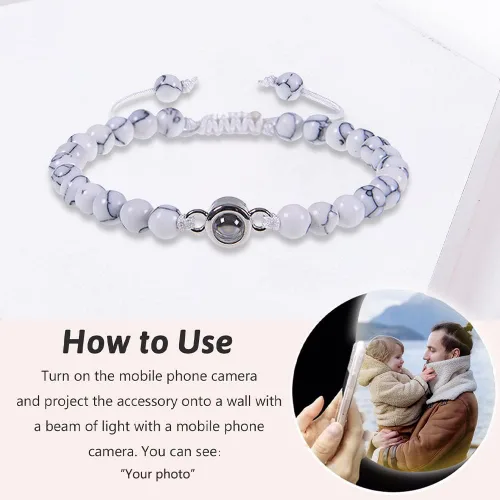 Miniatura 5 de Lam Hub Fong Pulseras personalizadas con imagen en el interior para hombres, regalos de Navidad, pulsera de cuentas con foto para hombres, regalos