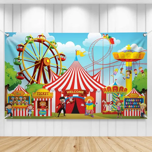 KatchOn, Fondo de carnaval extragrande para juegos de carnaval - 72 x 44 pulgadas | Decoraciones de fiesta temática de carnaval | Decoraciones de