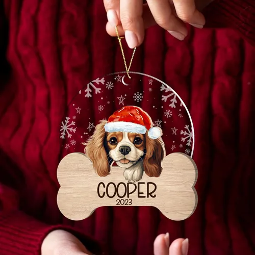 Miniatura 182 de Nazenti American Pit Bull Terrier Adorno de Navidad, adorno de perro fotográfico, adorno de perro personalizado, adornos de fotos de madera