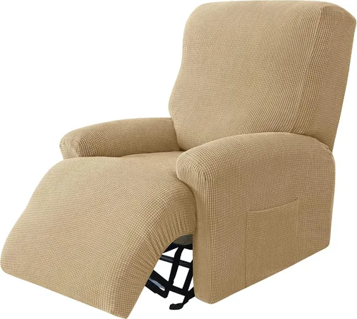 Miniatura 19 de CONRUSER Funda elástica para sillón reclinable, 4 piezas, funda gruesa para sofá de un solo asiento, funda de jacquard suave para sillón reclinable