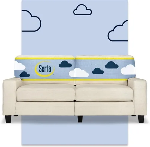 Miniatura 15 de Pemberly Row Sofá moderno de 73 pulgadas con brazos de riel con fundas extraíbles, color beige