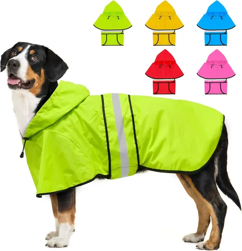 Miniatura 14 de Impermeable con Capucha para Perro de Moda con Agujero para Correa - Chaqueta Impermeable Reflectante para Perro Impermeables Ajustables para Perros