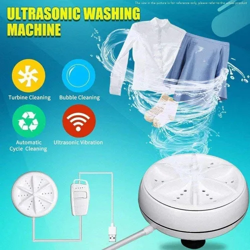 Miniatura 3 de Mini lavadora portátil, mini lavadora automática 3 en 1, lavadora turbo ultrasónica ligera con cable USB, para viajes, viajes de negocios familiares