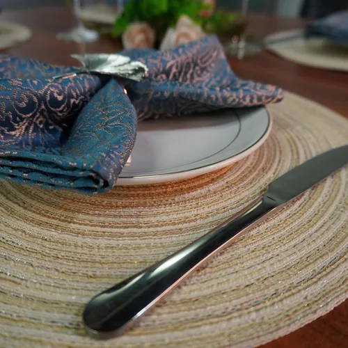 Miniatura 3 de WAZAIGUR - Manteles individuales redondos para mesa de comedor (tela resistente al calor, antideslizantes, 14 pulgadas de diámetro)