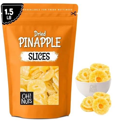 Miniatura 12 de Oh! Nuts Trozos de piña seca - Piña seca - Fruta seca de piña - 1 libra - Fruta deshidratada con menos azúcar añadido