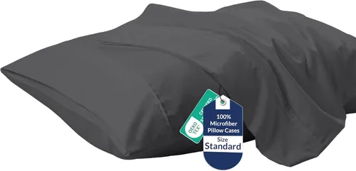 Miniatura 35 de Royale Linens Juego de 2 fundas de almohada Queen – Fundas de almohada de cama – 20 x 30 pulgadas – Fundas de almohada negras – 1800 microfibra