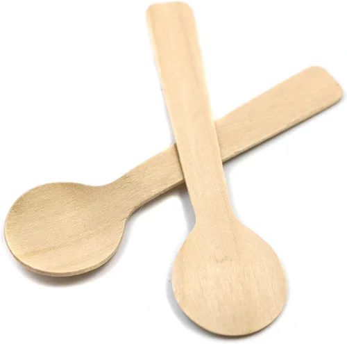 Miniatura 5 de Cucharas de postre de helado de madera de 3.9 pulgadas, cubiertos de madera desechables, paquete de 100
