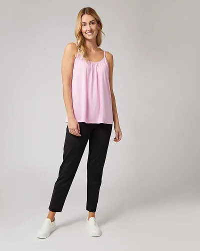 Miniatura 3 de 32 DEGREES Camiseta de tirantes para mujer, drapeada, con copa integrada